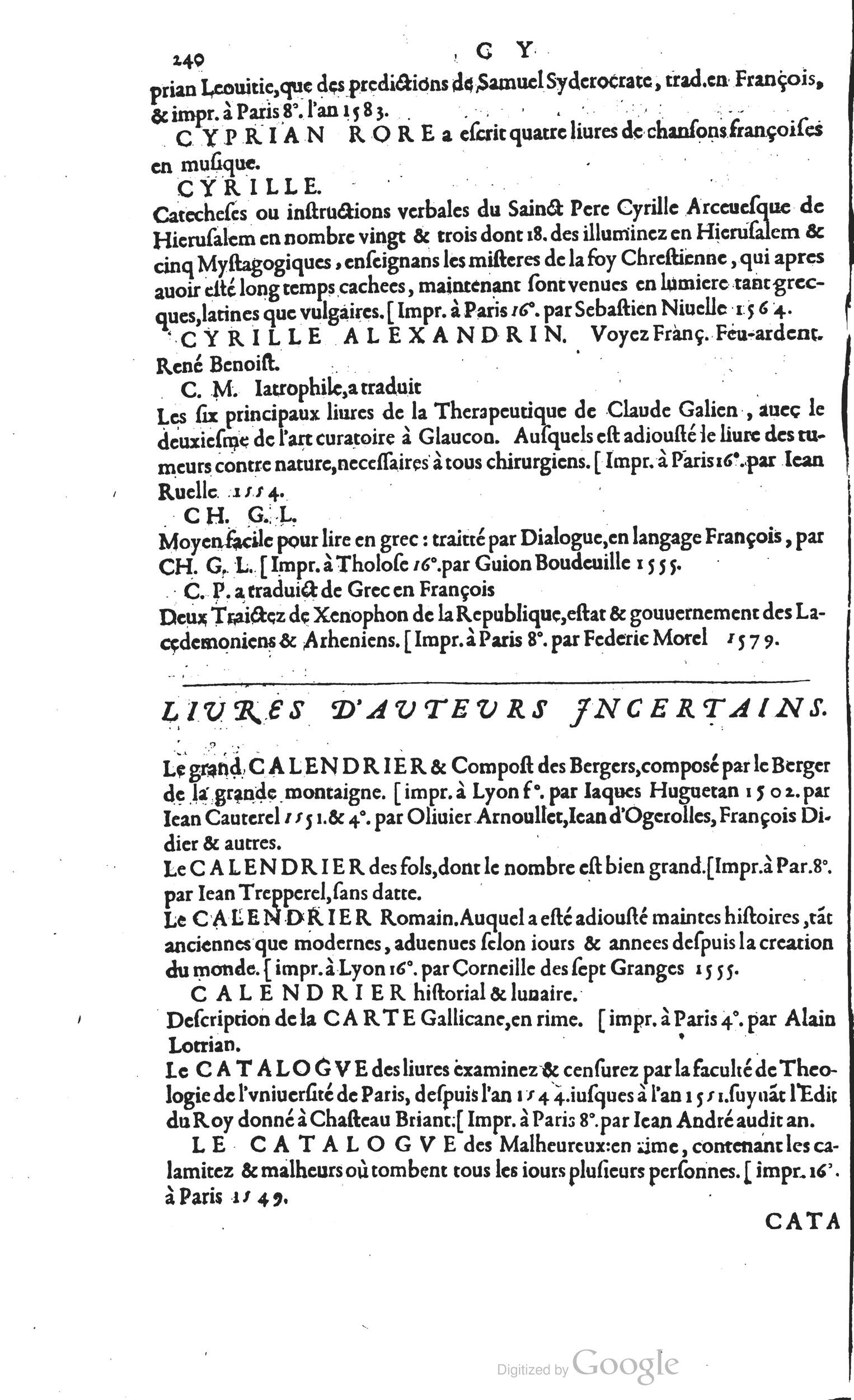 1585 - Barthélemy Honorat - Bibliothèques françaises - BSB Munich