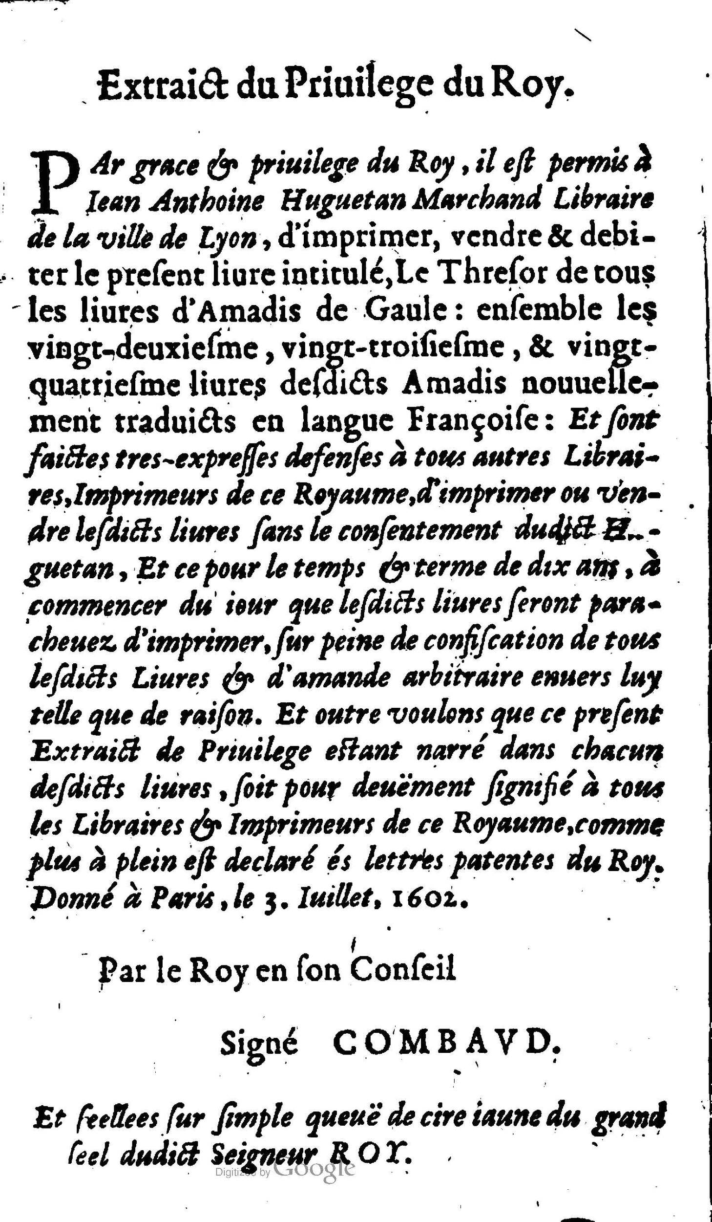 1606 - Jean Antoine Huguetan - Trésor des Amadis - Anvers Musée Plantin-Moretus 1606 - Jean Antoine Huguetan - Trésor des Amadis - Anvers Musée Plantin-Moretus