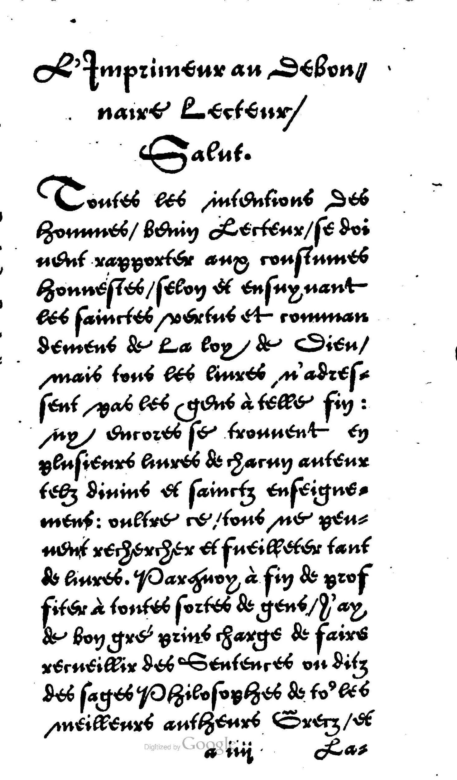 1560 - Jean Bellère - Trésor de vertu - Det Kongelige Bibliotek