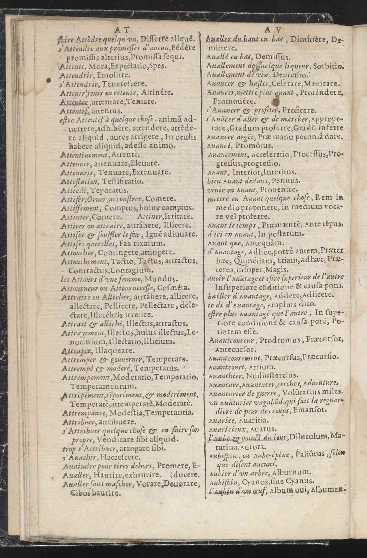 1597 - Richard Aubert - Trésor des mots et traits français - Den Haag 1597 - Richard Aubert - Trésor des mots et traits français - Den Haag