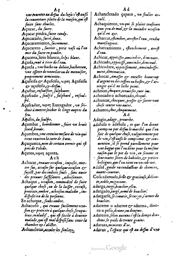 1621 - Adrian Tiffaine - Trésor des deux langues espagnole et française - BM Lyon