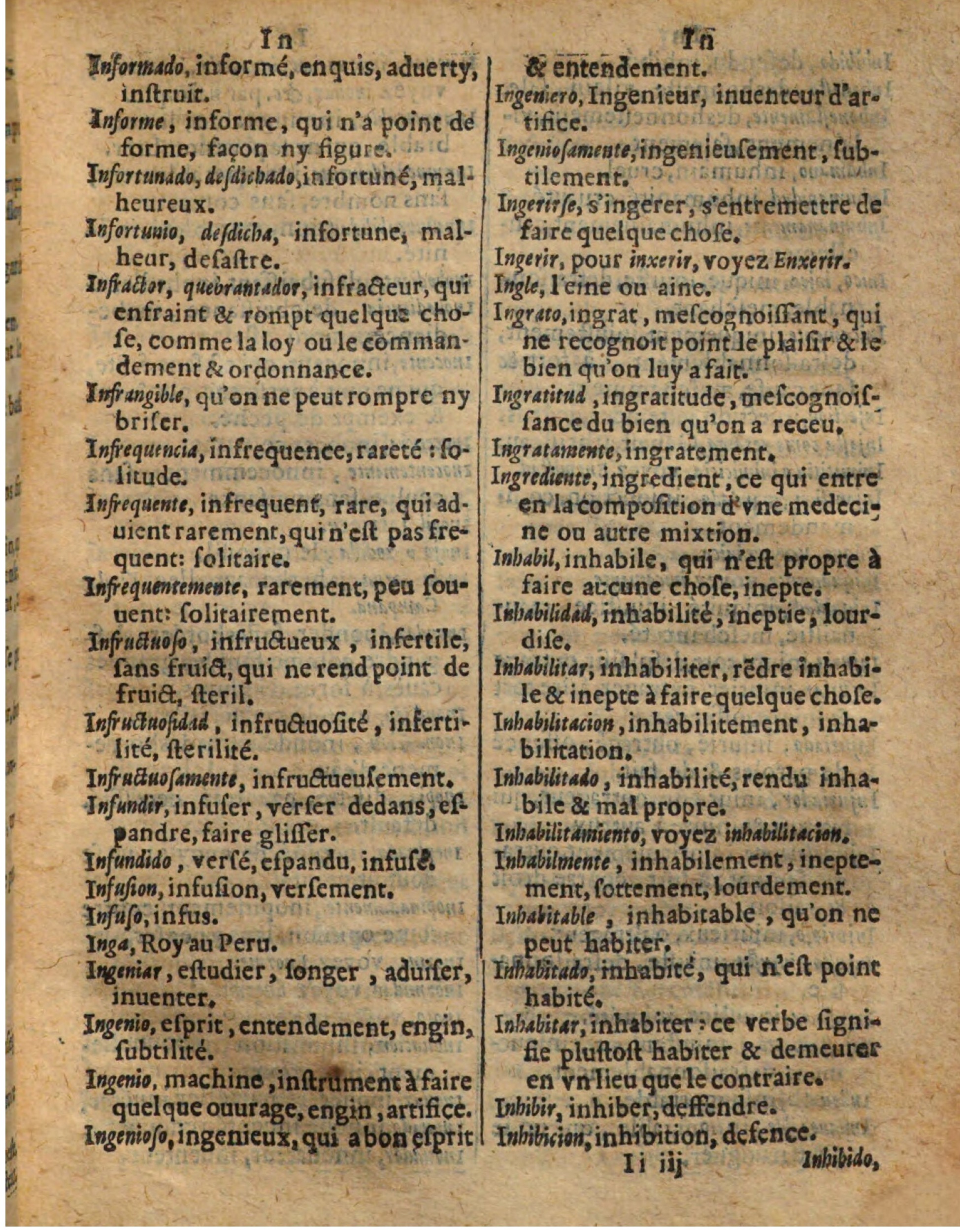 1625 - Hubert Antoine - Trésor des deux langues espagnole et française - Augsbourg
