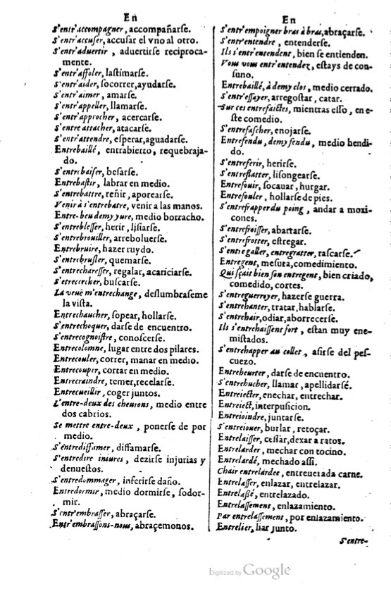 1621 - Adrian Tiffaine - Trésor des deux langues espagnole et française - BM Lyon