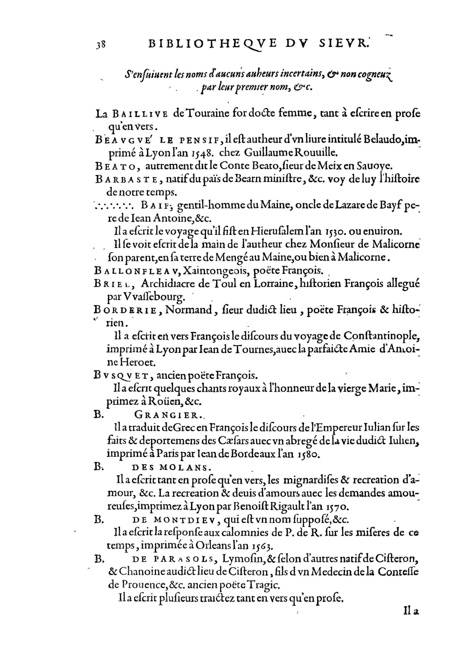 1584 - Abel L&#039;Angelier - Bibliothèques françaises - BnF