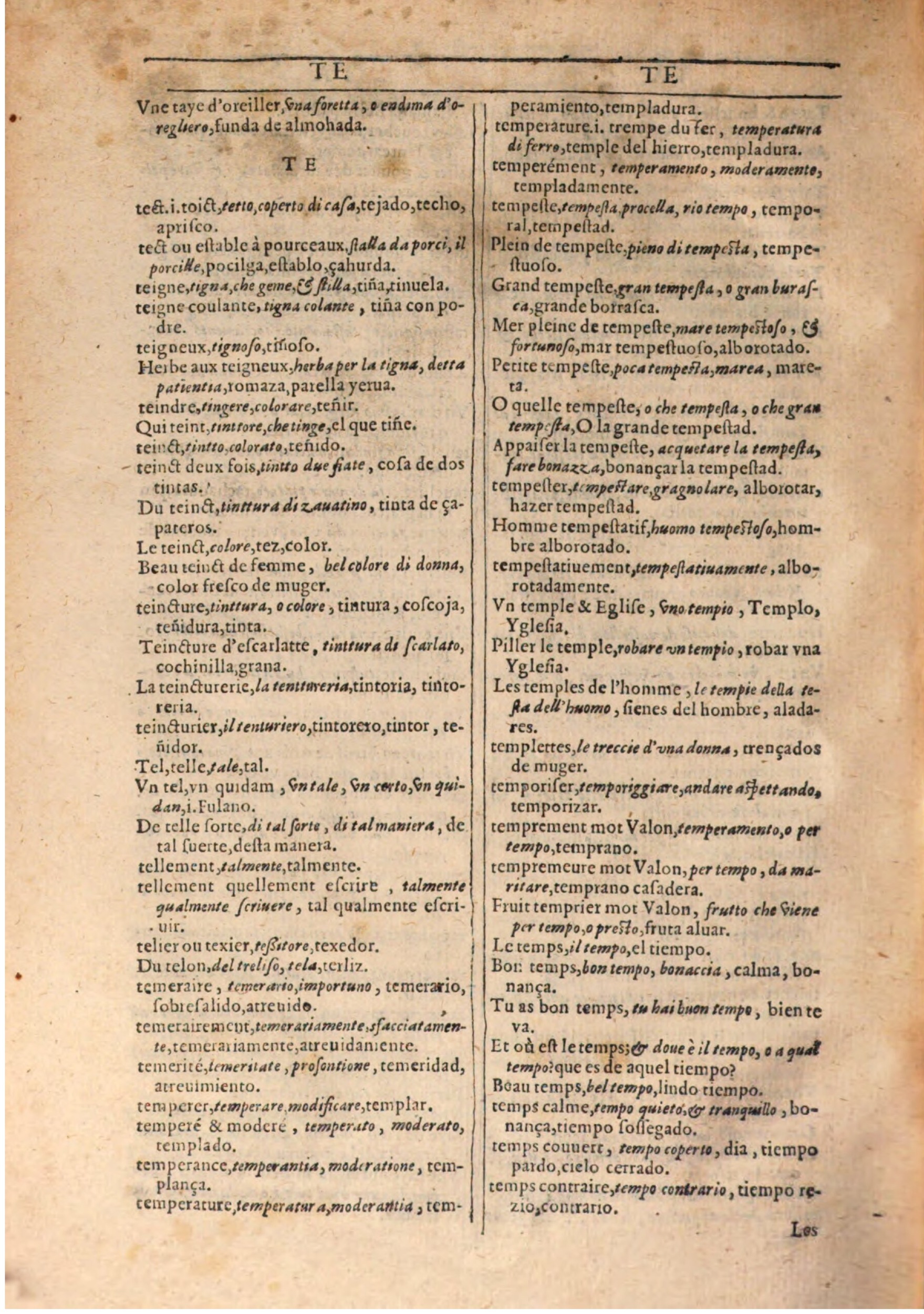 1609 - Philippe Albert et Alexandre Pernet - Trésor des trois langues française, italienne et espagnole (Seconde partie) - BSB Munich 1609 - Philippe Albert et Alexandre Pernet - Trésor des trois langues française, italienne et espagnole (Seconde partie) - BSB Munich