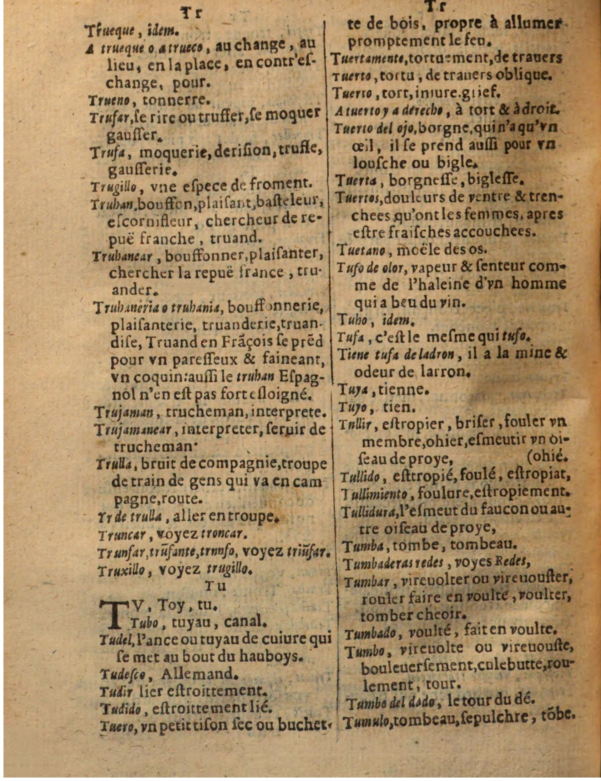 1625 - Hubert Antoine - Trésor des deux langues espagnole et française - Augsbourg
