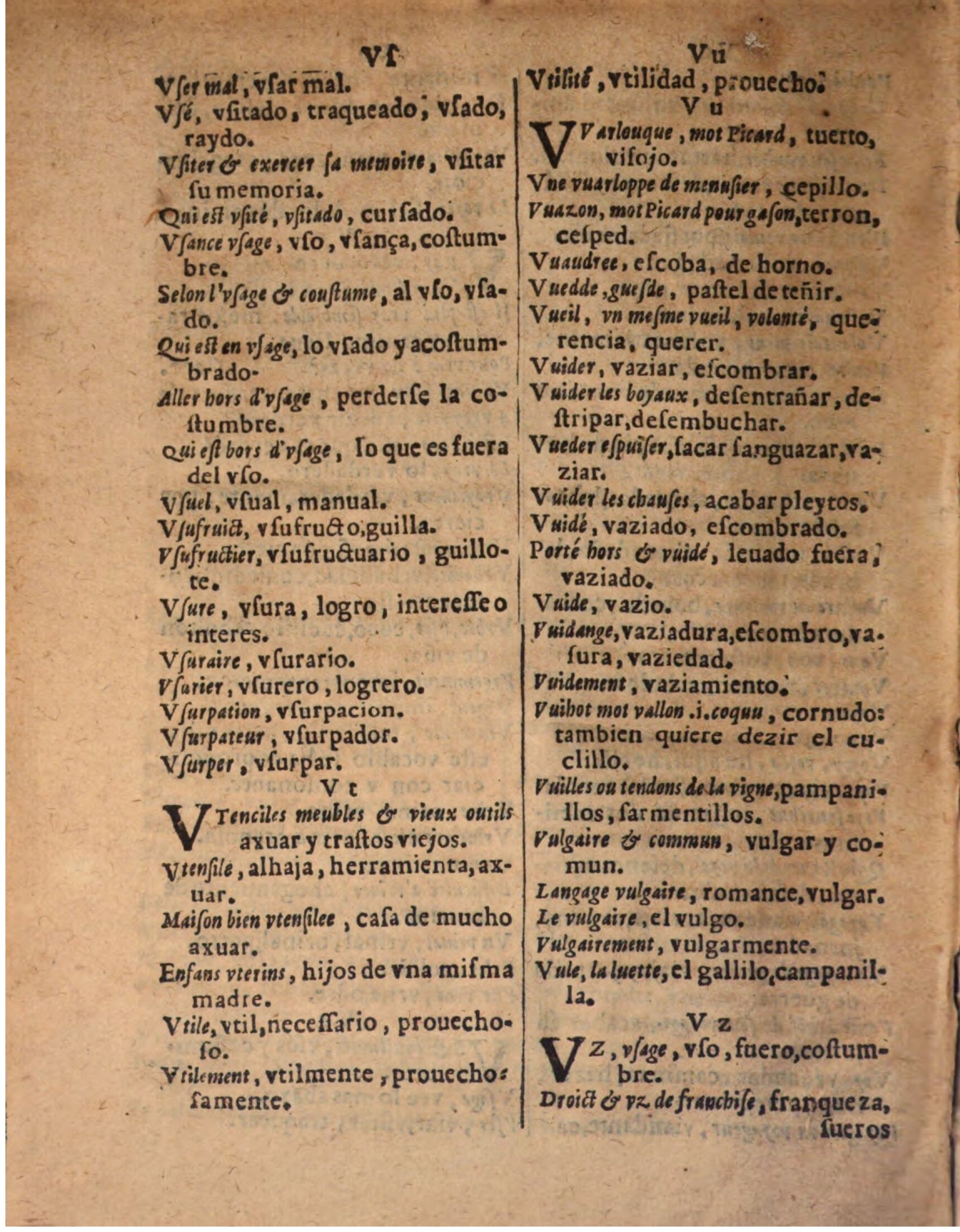 1624 - Hubert Antoine - Trésor des deux langues espagnole et française (Seconde partie) - BSB Munich