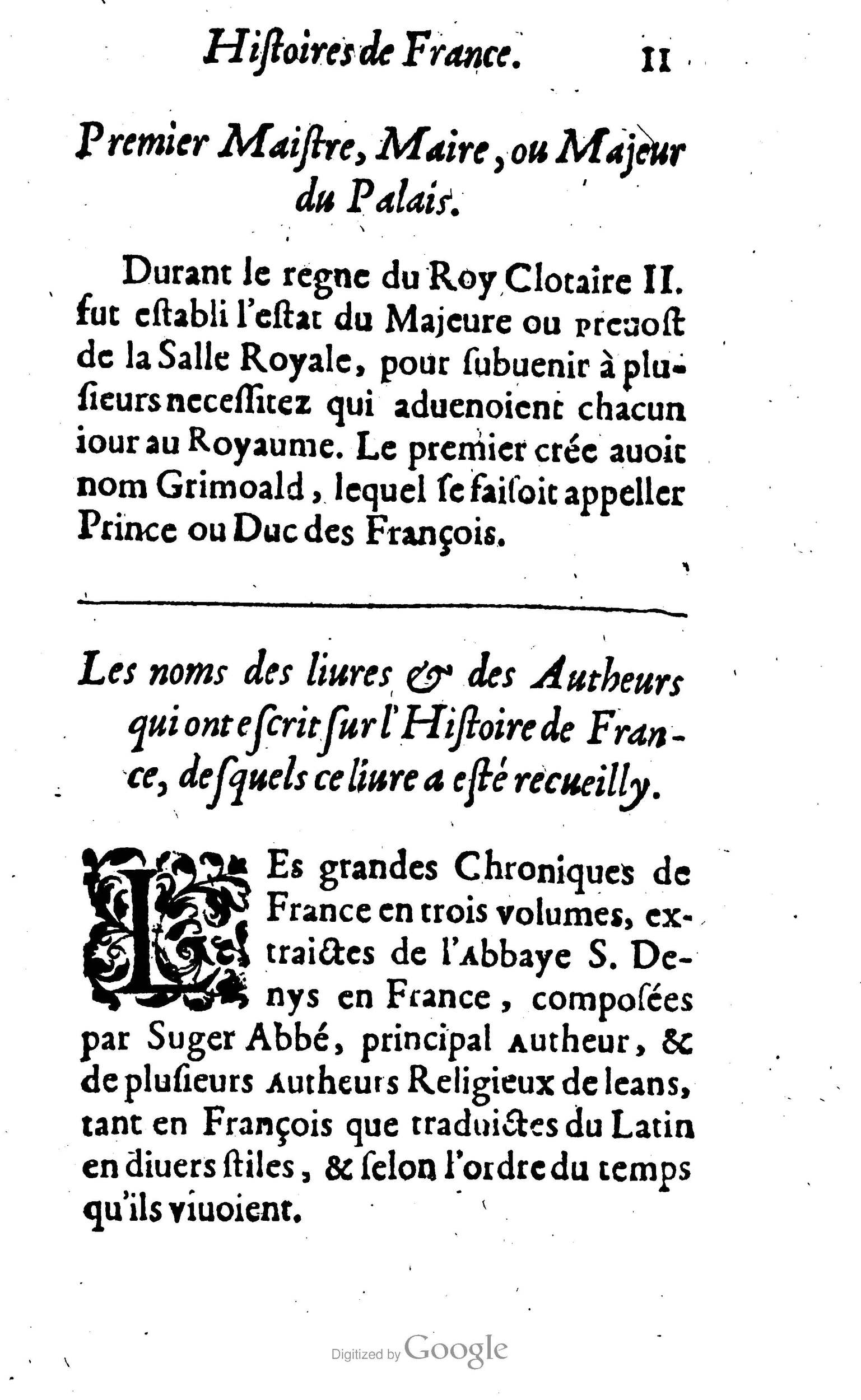 1638 - Jean Corrozet - Trésor des histoires de France - BM Lyon
