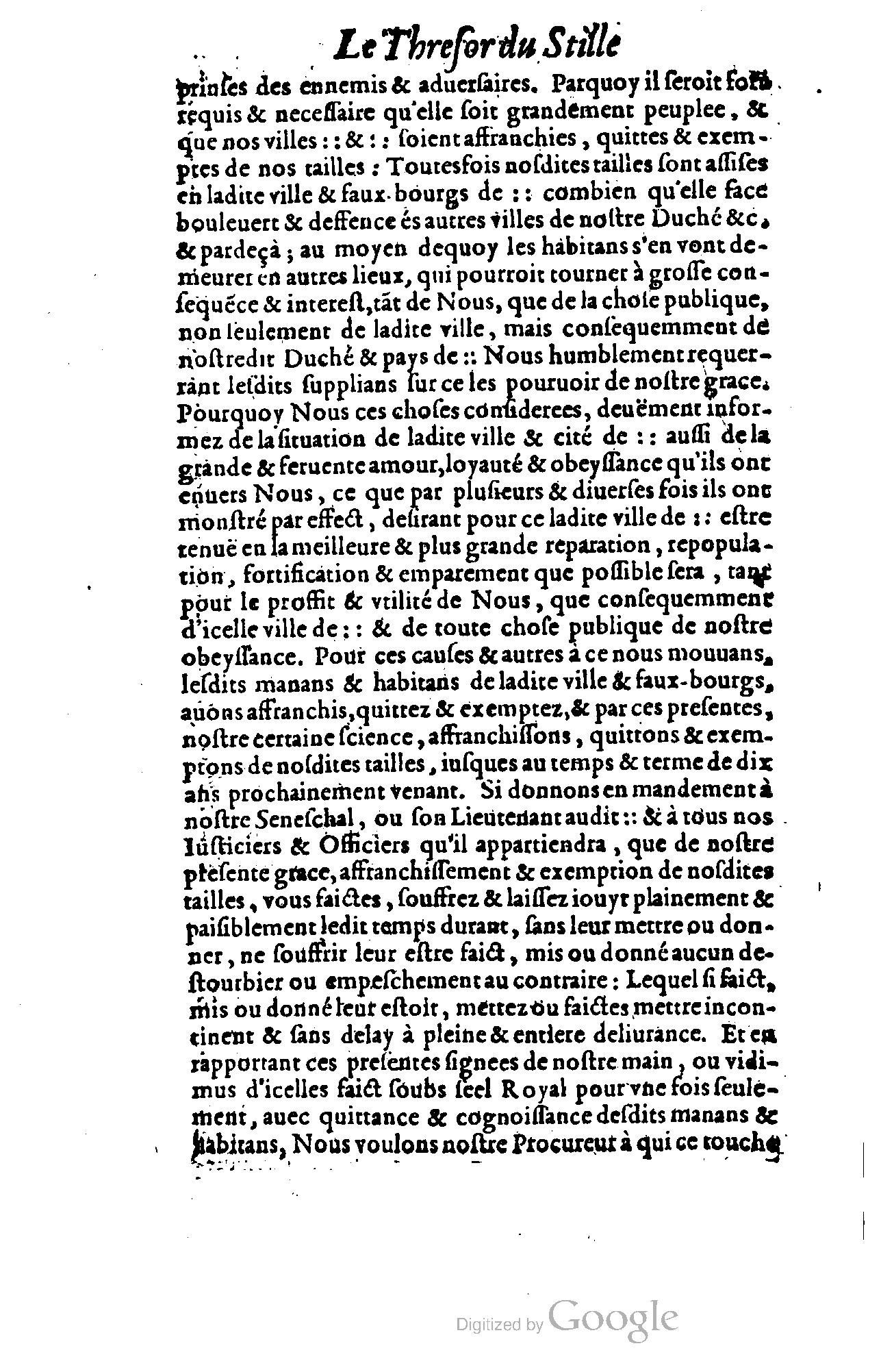 1614 - Jean Richer - Trésor du nouveau style et protocole de la chancellerie de France - BSB Munich
