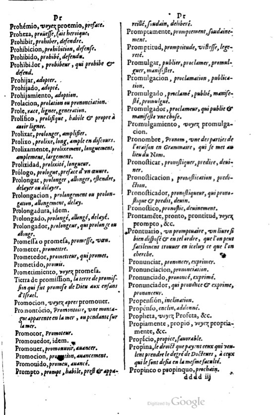 1621 - Adrian Tiffaine - Trésor des deux langues espagnole et française - BM Lyon