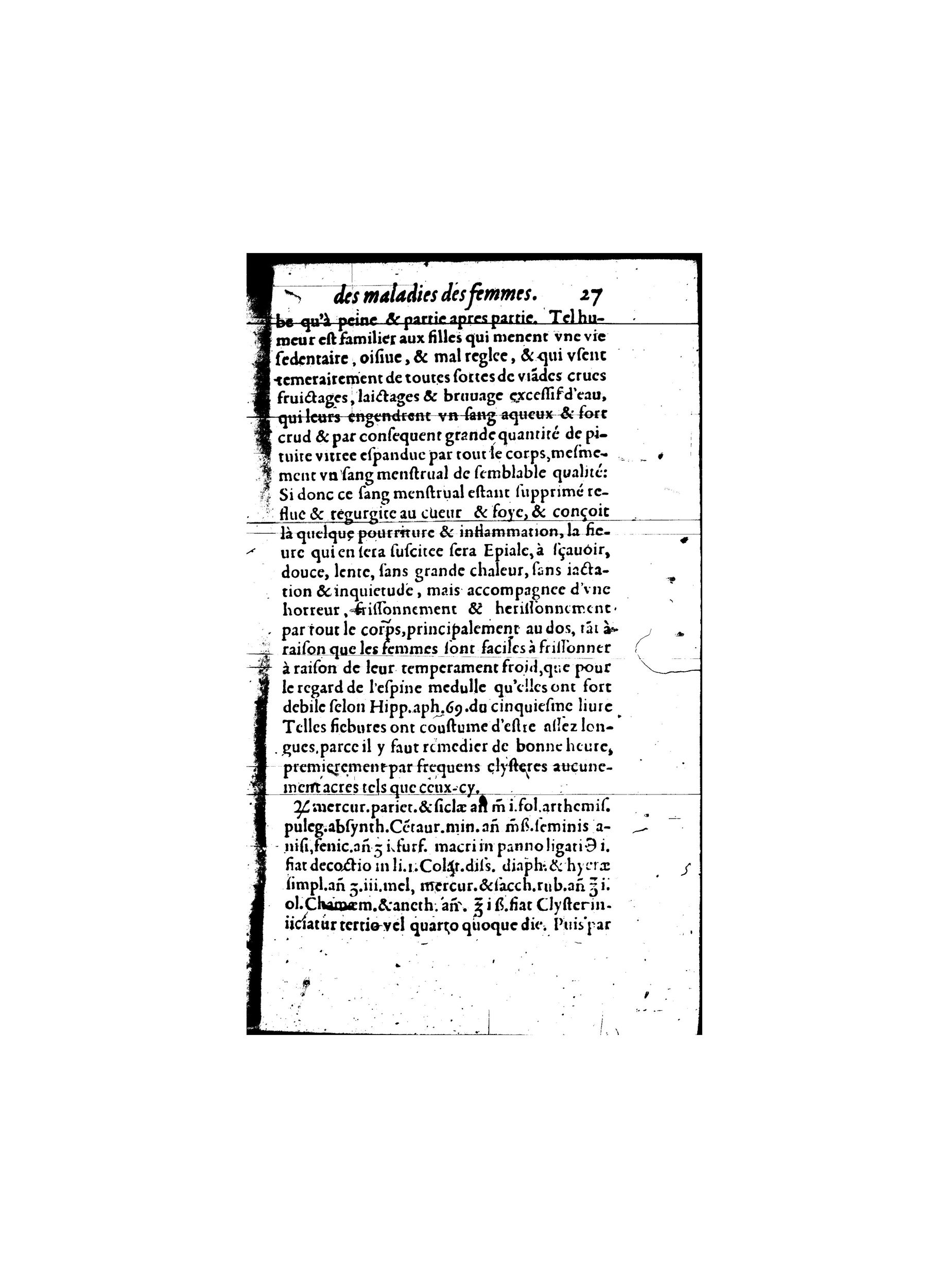 1587 - Jacques du Puis - Trésor des remèdes secrets pour les maladies des femmes - BnF