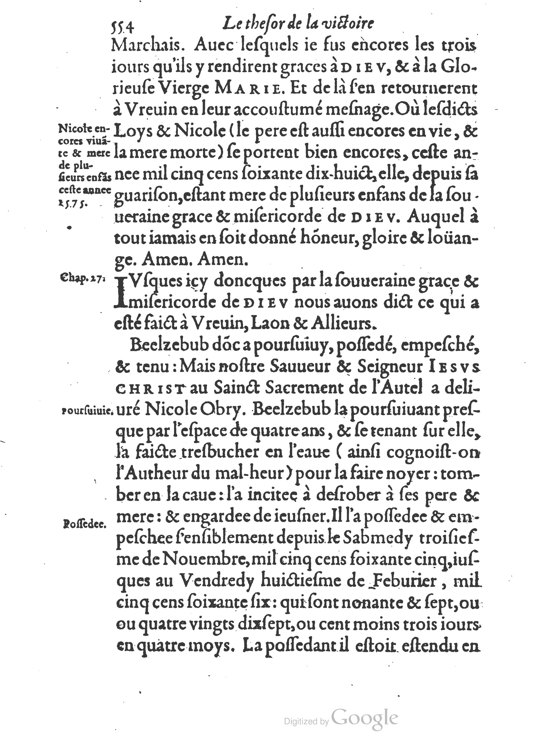 1578 - Nicolas Chesneau - Trésor et entière histoire de la triomphante victoire du corps de Dieu sur l’esprit malin - British Library 1578 - Nicolas Chesneau - Trésor et entière histoire de la triomphante victoire du corps de Dieu sur l’esprit malin - British Library