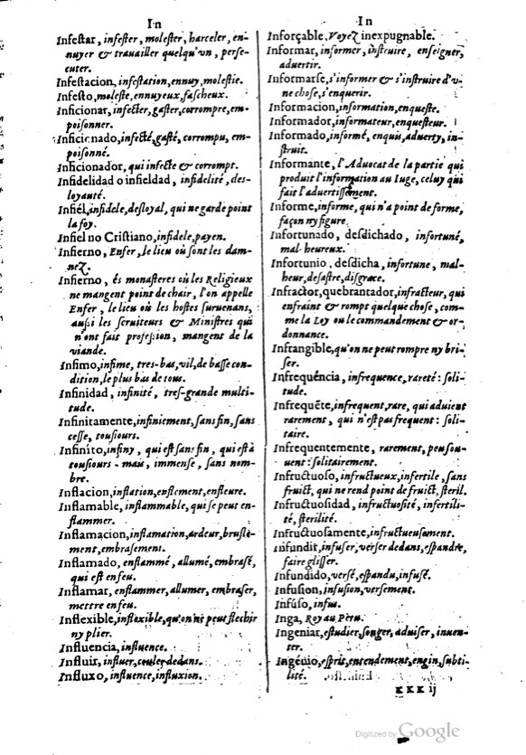 1621 - Adrian Tiffaine - Trésor des deux langues espagnole et française - BM Lyon
