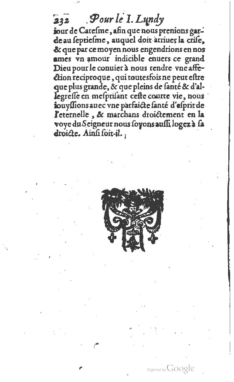 1607 - Nicolas Du Fossé - Trésor quadragésimal - T 01 - BM Lyon