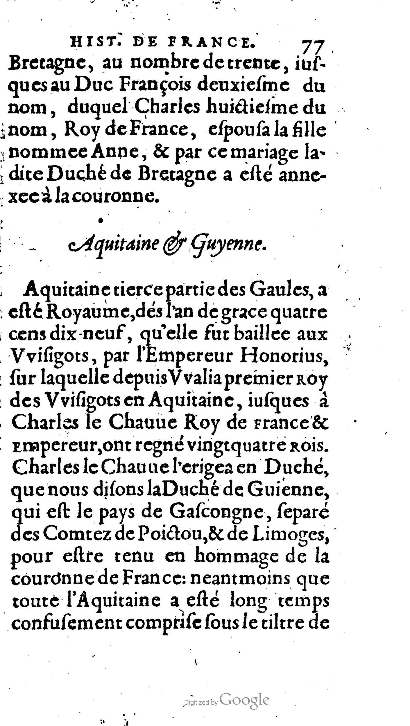 1604 - Galiot Corrozet - Trésor des histoires de France - BNC Florence
