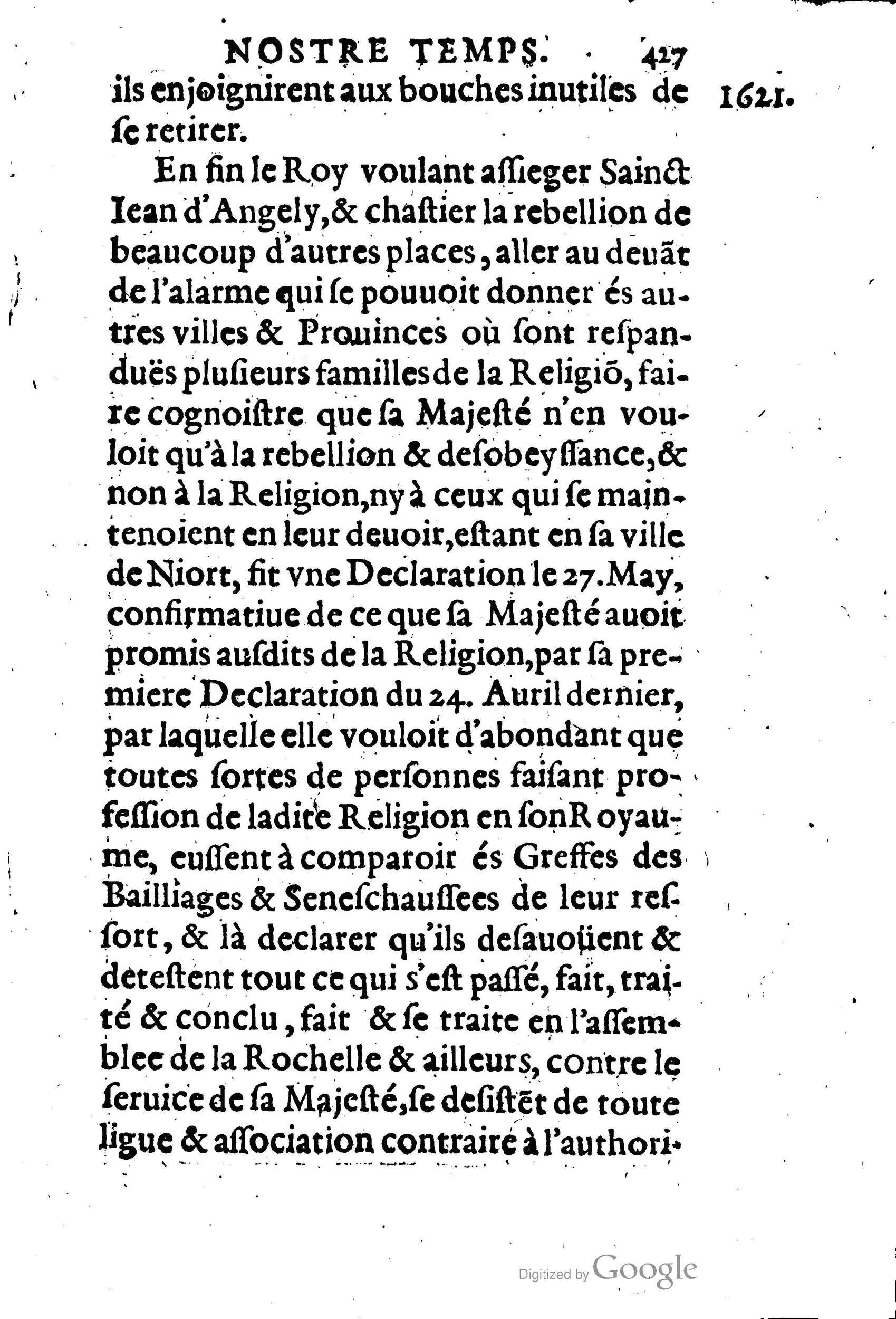 1623 - Joseph Bouillerot - Trésor de l’histoire générale de notre temps - BM Lyon