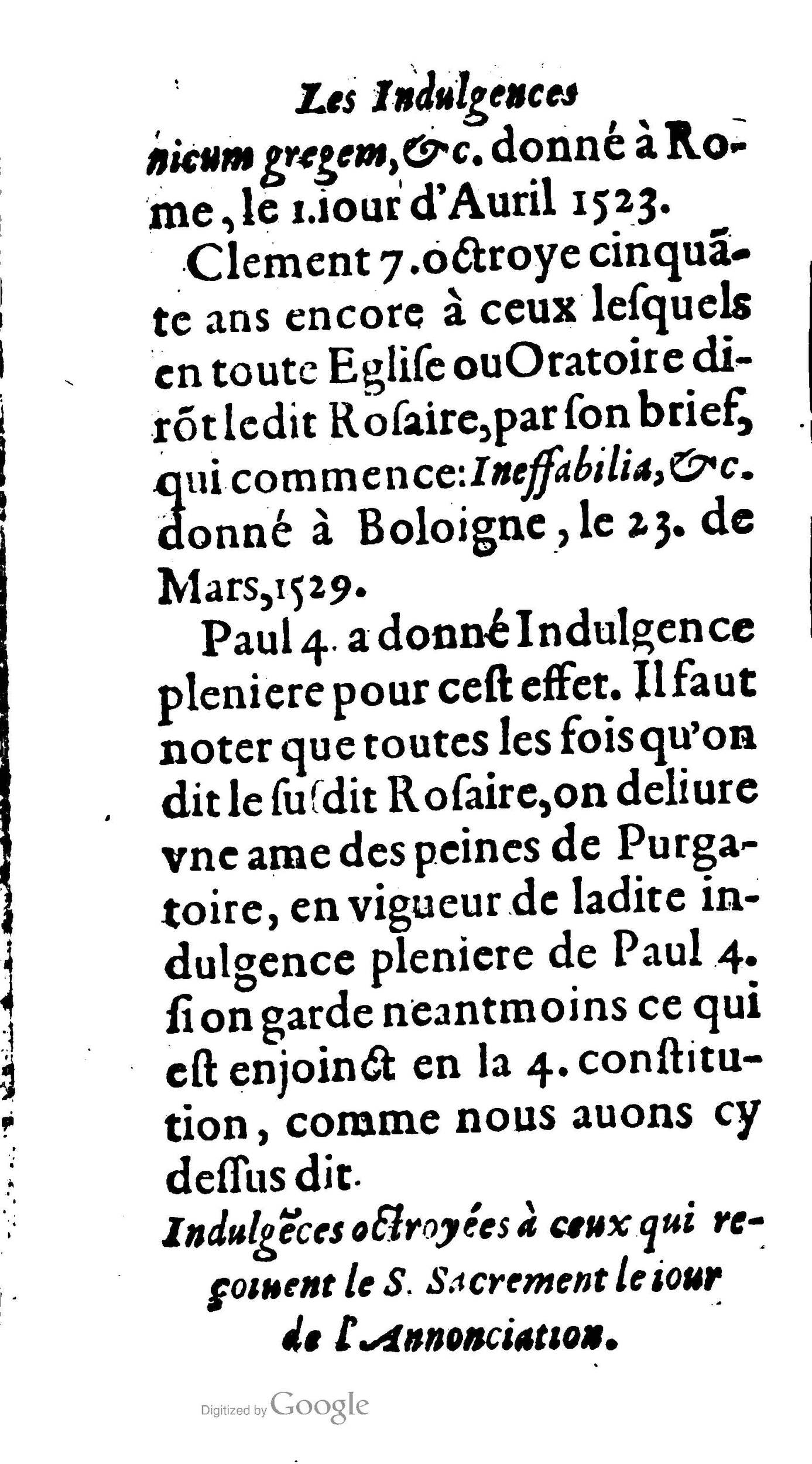 1604 - Jean Le Bouc - Trésor des indulgences du Saint Rosaire - BM Lyon 1604 - Jean Le Bouc - Trésor des indulgences du Saint Rosaire - BM Lyon