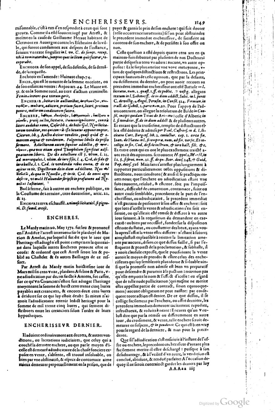 1629 - Veuve Nicolas Buon - Trésor du droit français (21754 T. 1) - BM Lyon