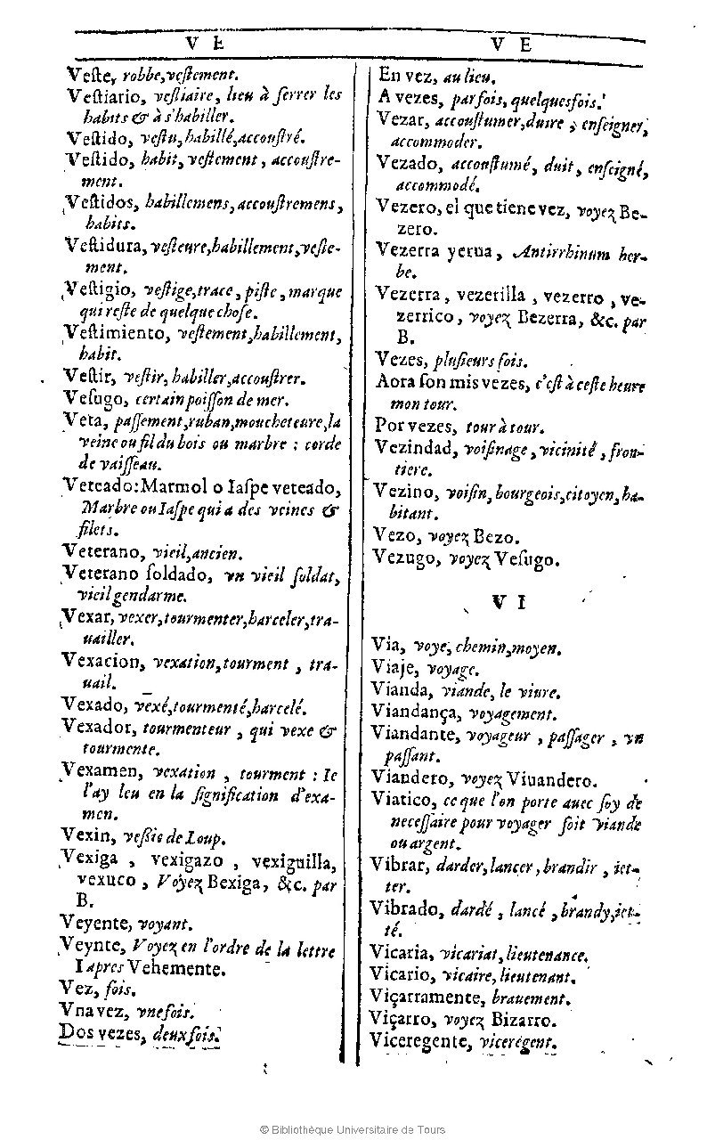 1607 - Marc Orry - Trésor des deux langues espagnole et française (Première et Seconde parties) - BU Tours