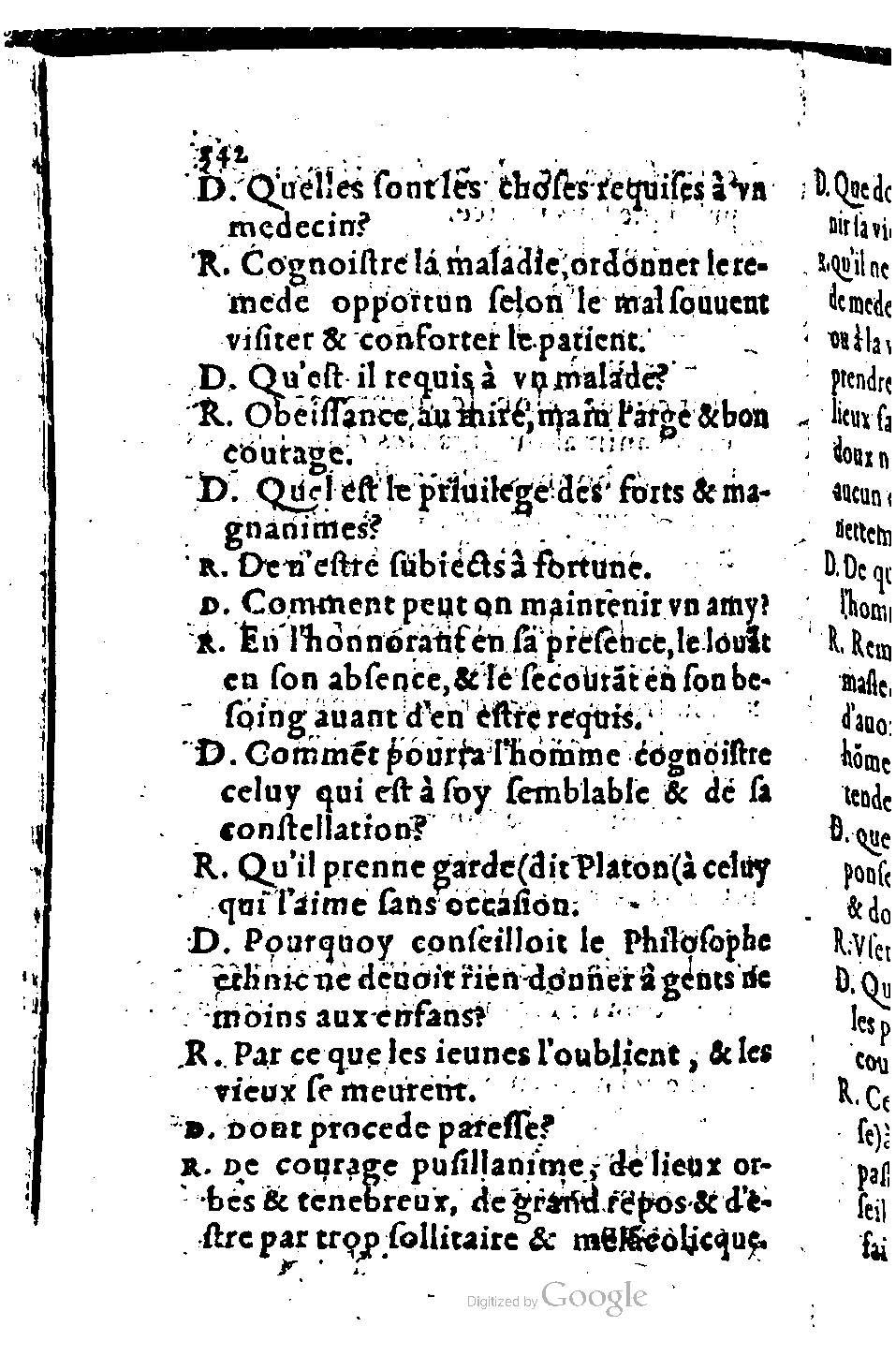 1582 - Nicolas Bonfons - Trésor des sentences dorées - BM Lyon