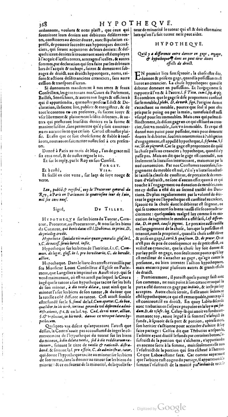 1629 - Veuve Nicolas Buon - Trésor du droit français (29620 T. 2) - BM Lyon 1629 - Veuve Nicolas Buon - Trésor du droit français (29620 T. 2) - BM Lyon