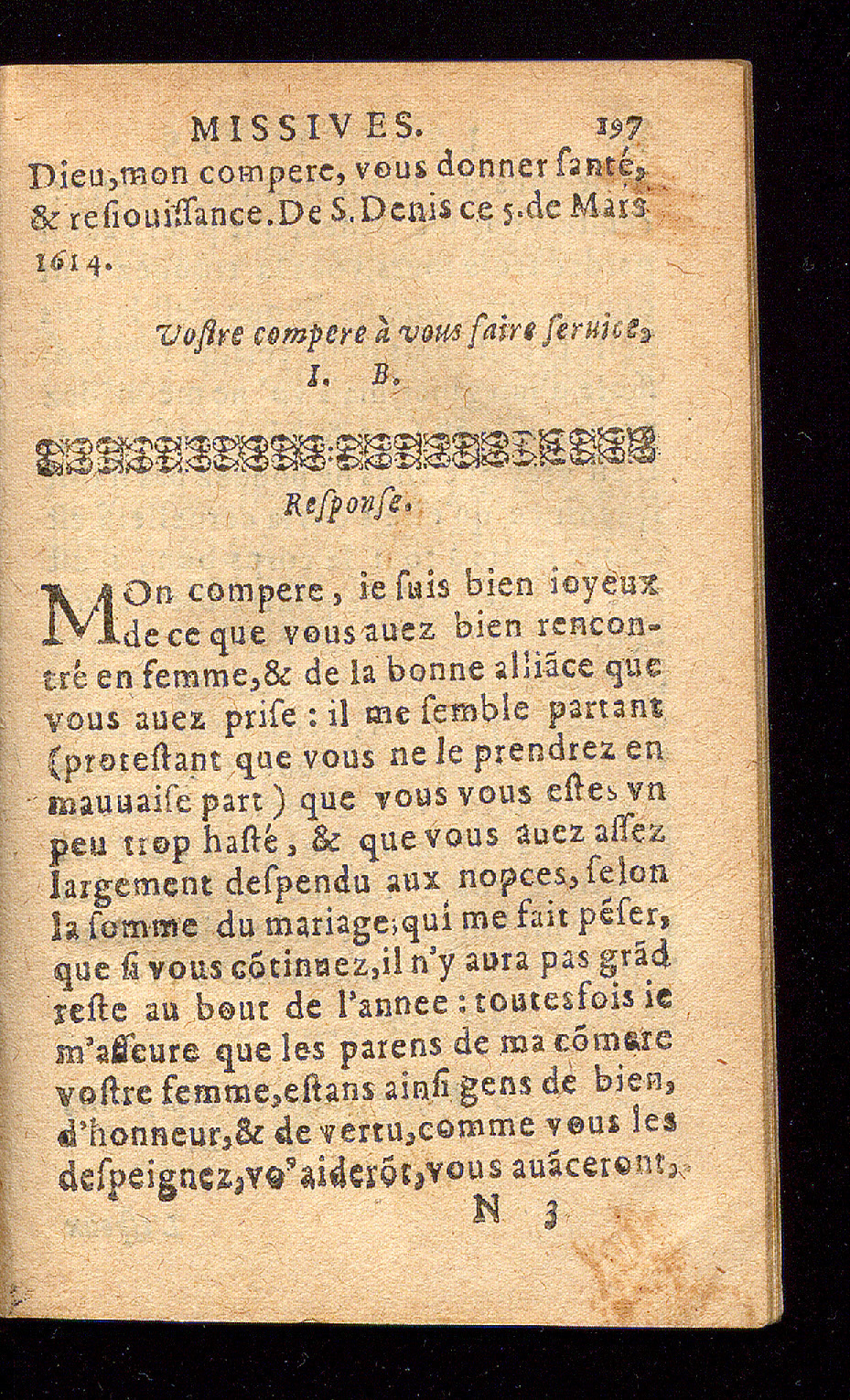 1614 - Barthélemy Vincent - Élite et Trésor des lettres missives - Bâle