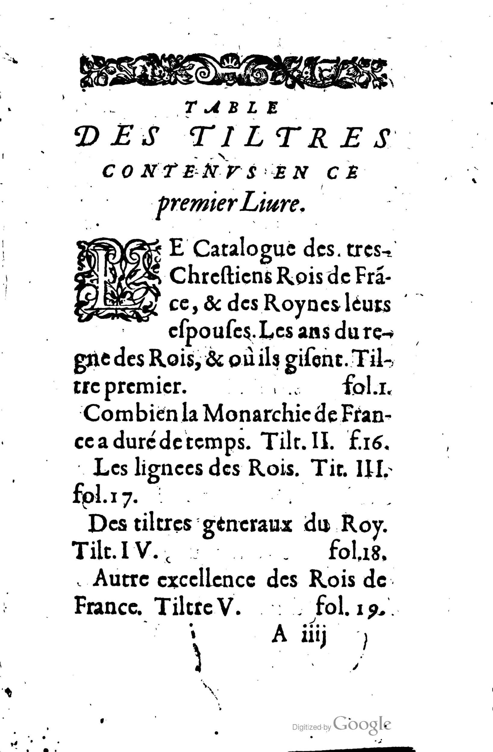 1619 - Jean Corrozet - Trésor des histoires de France - BSB Munich