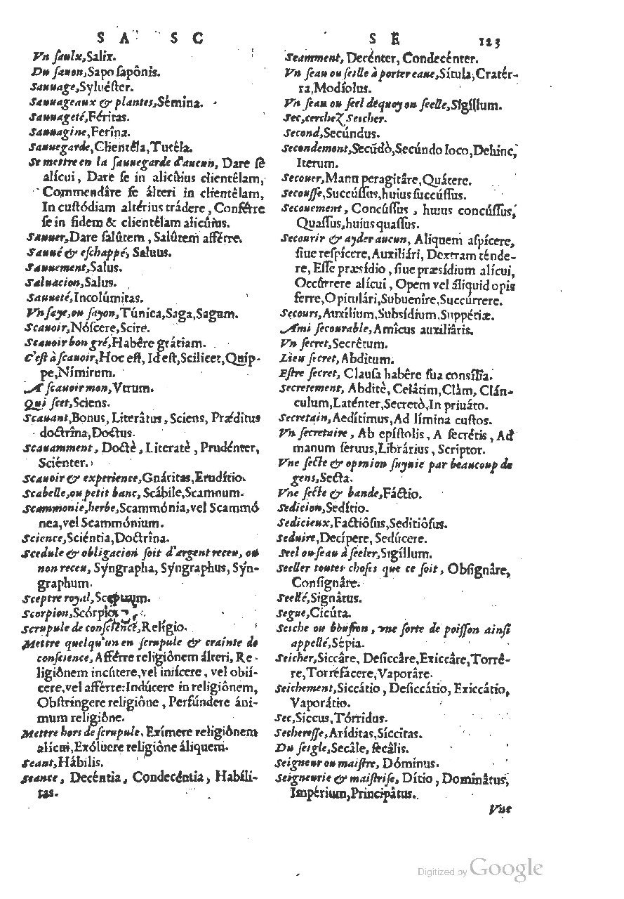 1558 - Guillaume Rouillé - Trésor des mots et traits français - BSB Munich