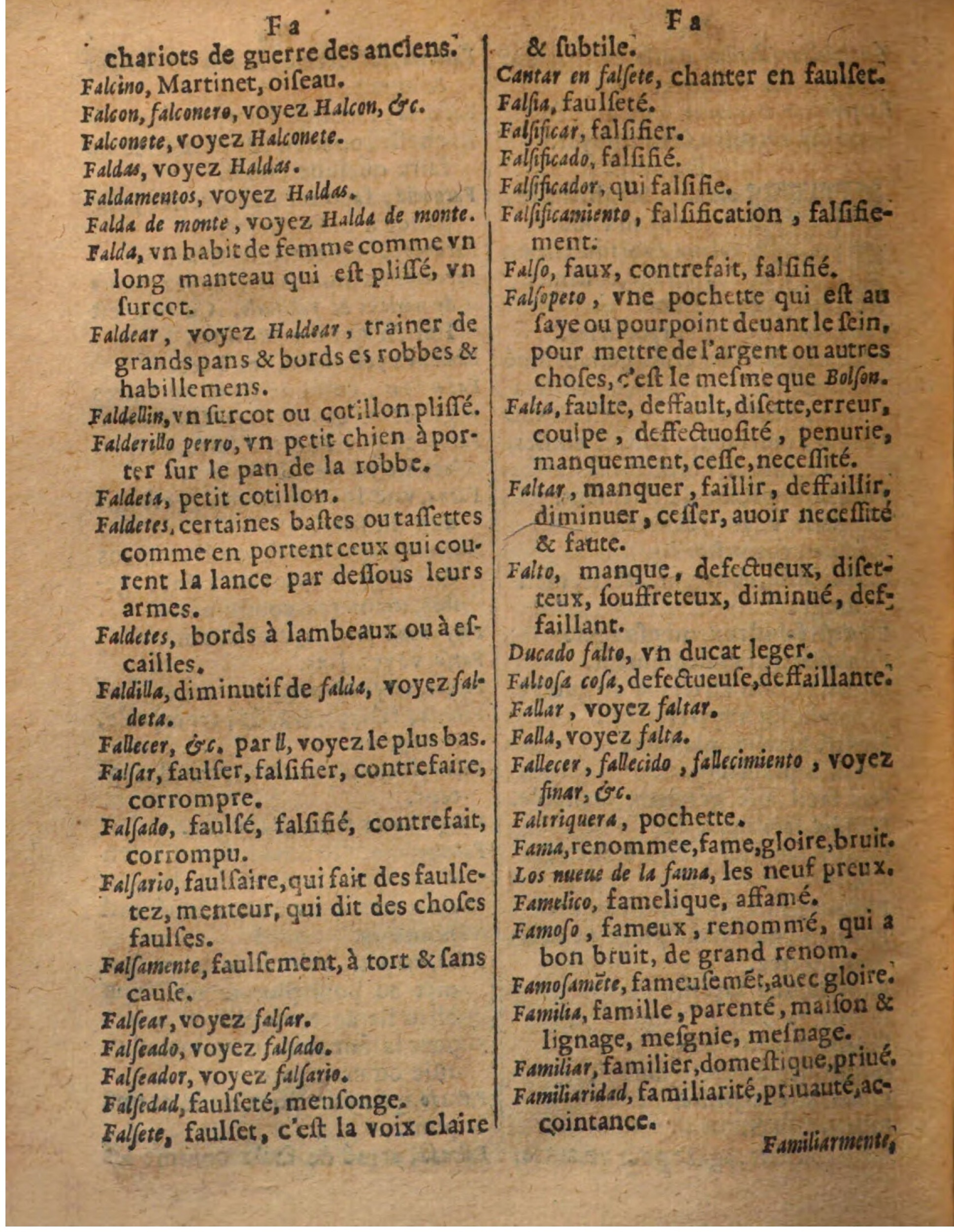 1625 - Hubert Antoine - Trésor des deux langues espagnole et française - Augsbourg