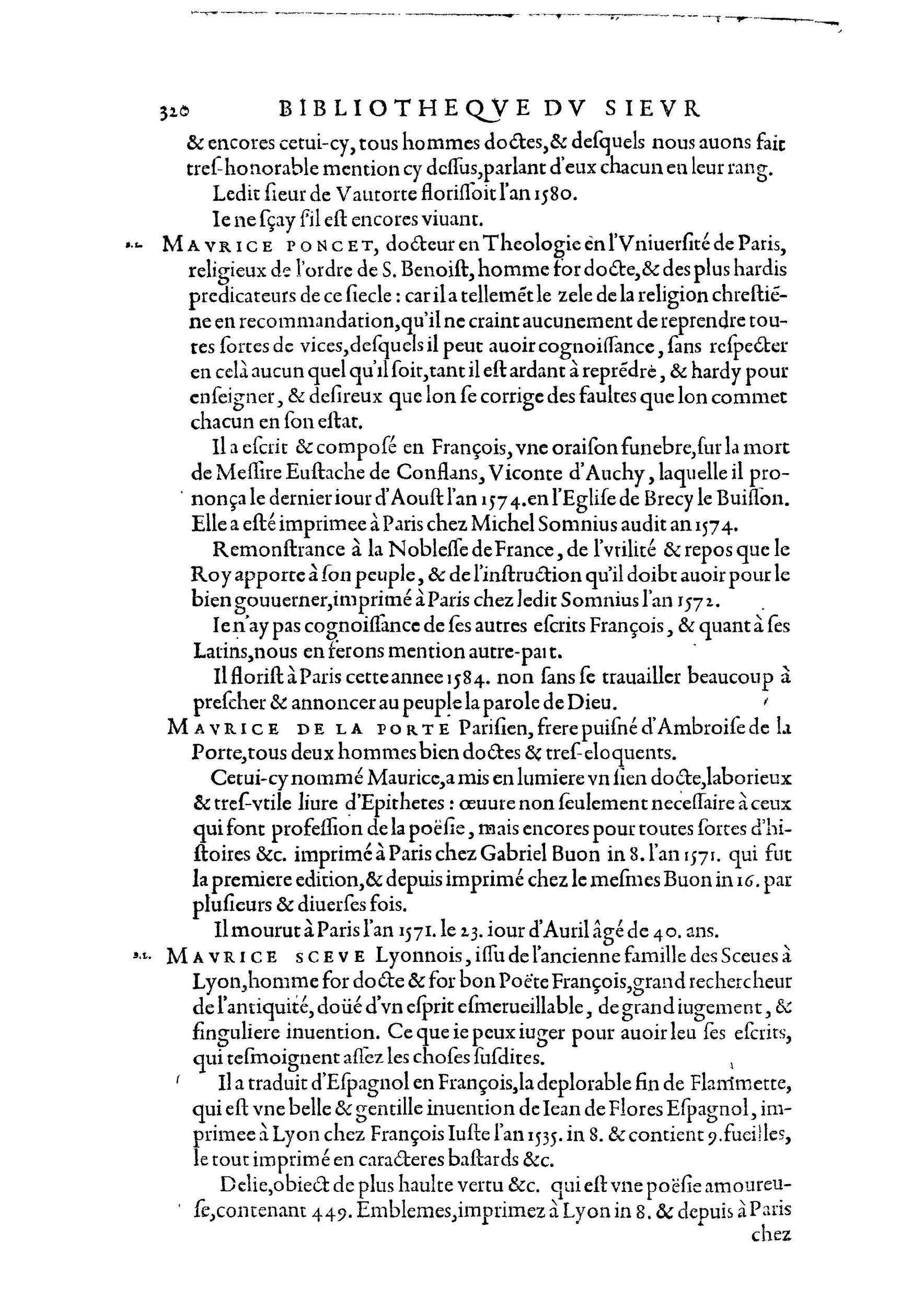 1584 - Abel L&#039;Angelier - Bibliothèques françaises - BnF