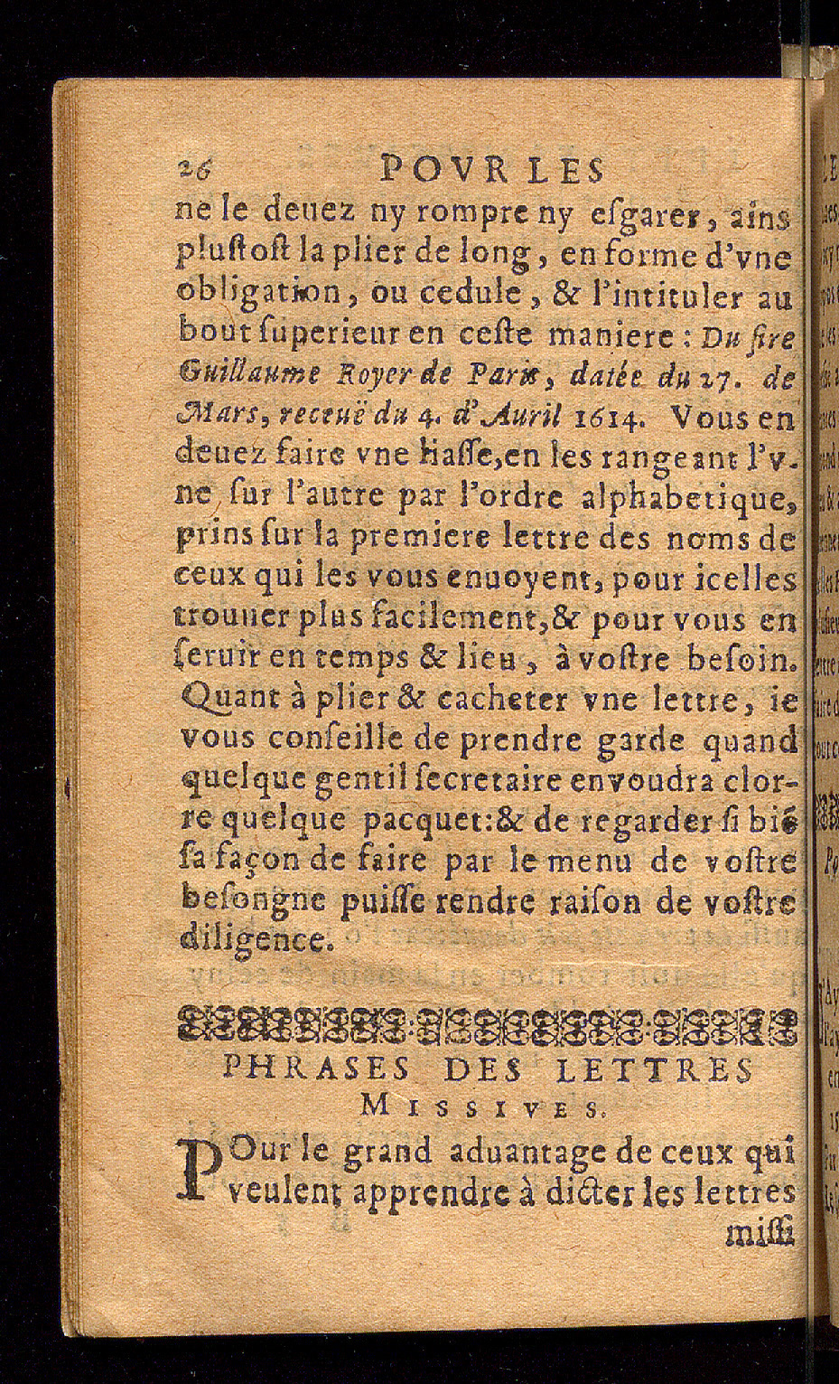 1614 - Barthélemy Vincent - Élite et Trésor des lettres missives - Bâle