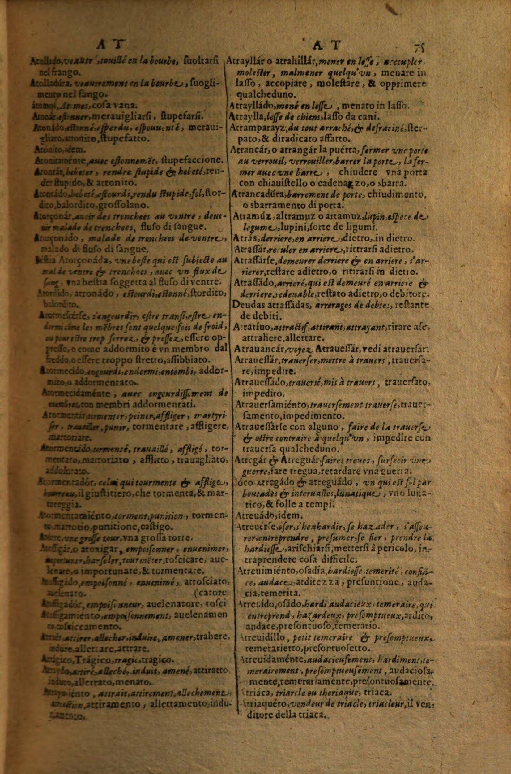 1617 - Samuel Crespin - Trésor des trois langues espagnole, française et italienne (Première partie) - Regensburg