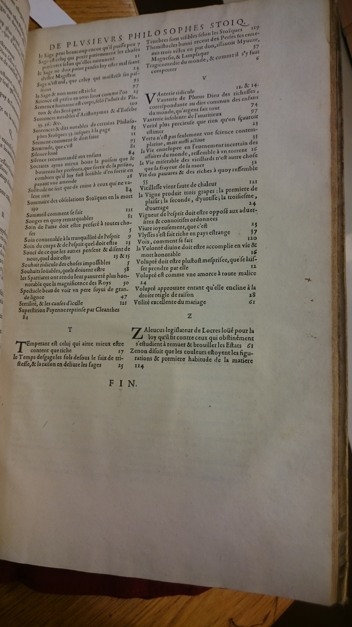 1598 - Jean Houzé - Œuvres morales et mêlées de Sénèque, Trésor de philosophie morale - BM Lyon