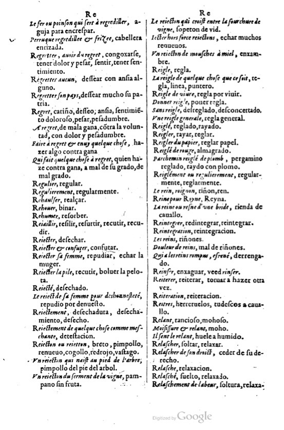 1621 - Adrian Tiffaine - Trésor des deux langues espagnole et française - BM Lyon