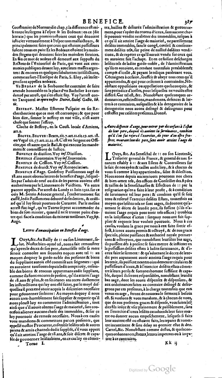 1629 - Veuve Nicolas Buon - Trésor du droit français (21754 T. 1) - BM Lyon