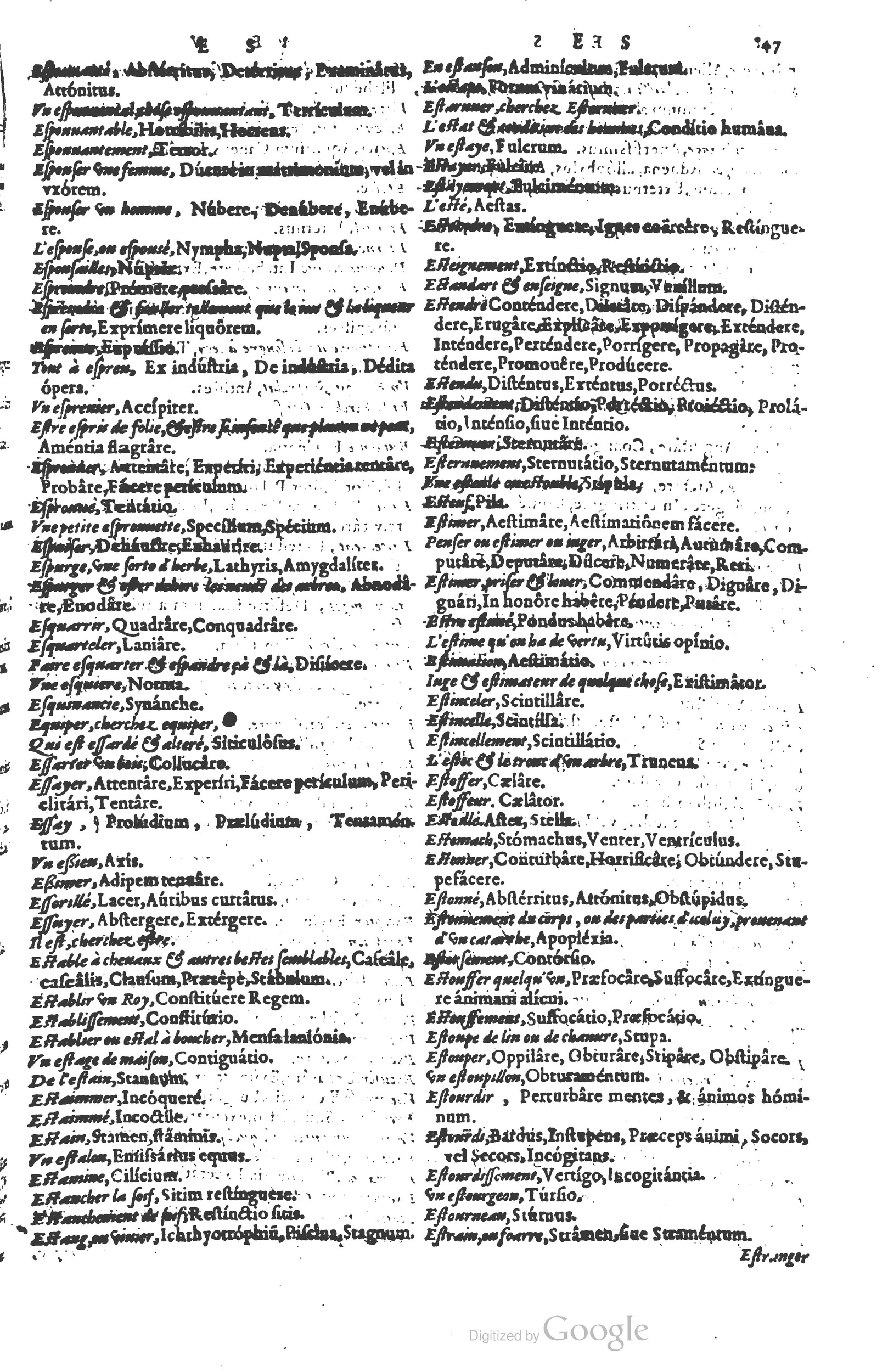 1578 - Louis Cloquemin - Trésor des mots et traits français - BSB Munich