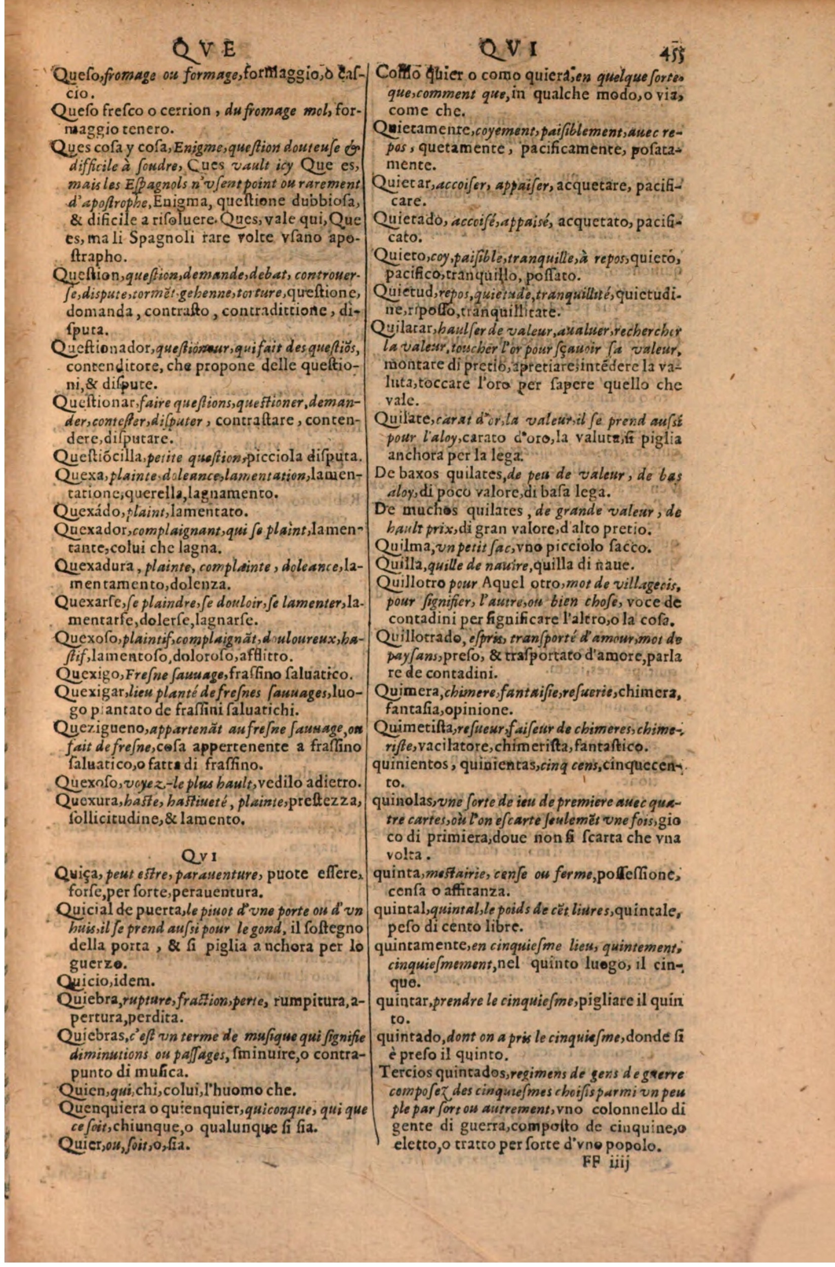 1606 - Samuel Crespin - Thresor des trois langues, francoise, italiene et espagnolle - BSB Munich