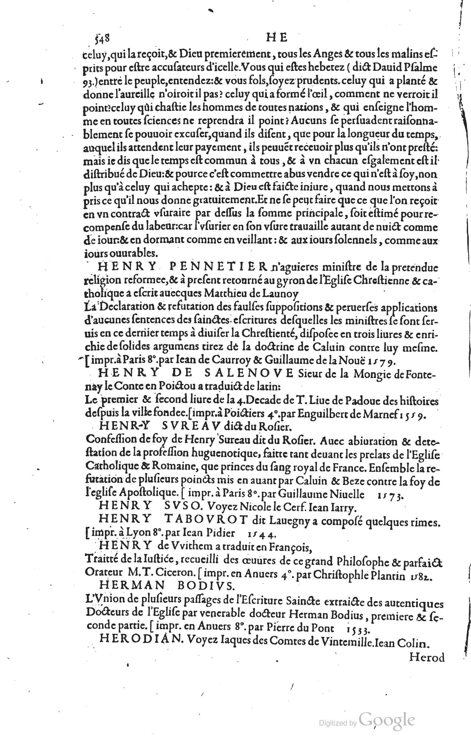 1585 - Barthélemy Honorat - Bibliothèques françaises - BSB Munich