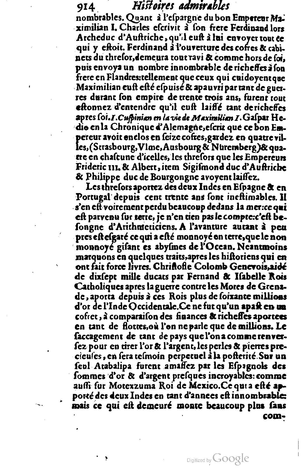 1628 - Jacques Crespin - Trésor d’histoires admirables et mémorables - BSB Munich