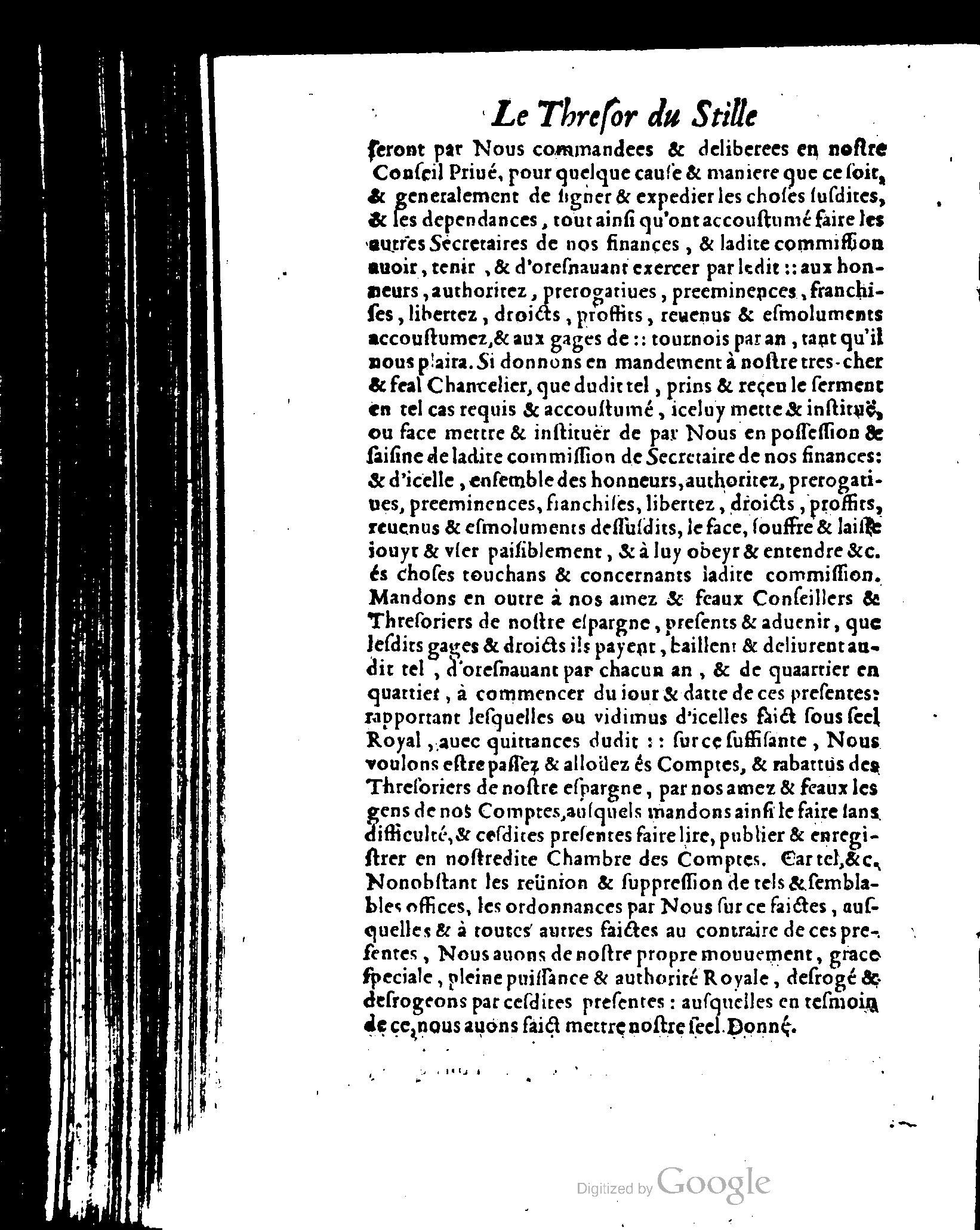 1614 - Jean Richer - Trésor du nouveau style et protocole de la chancellerie de France - BSB Munich