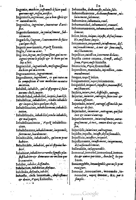1621 - Adrian Tiffaine - Trésor des deux langues espagnole et française - BM Lyon