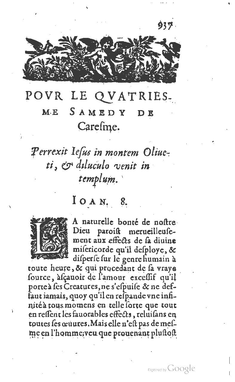 1607 - Nicolas Du Fossé - Trésor quadragésimal - T 01 - BM Lyon