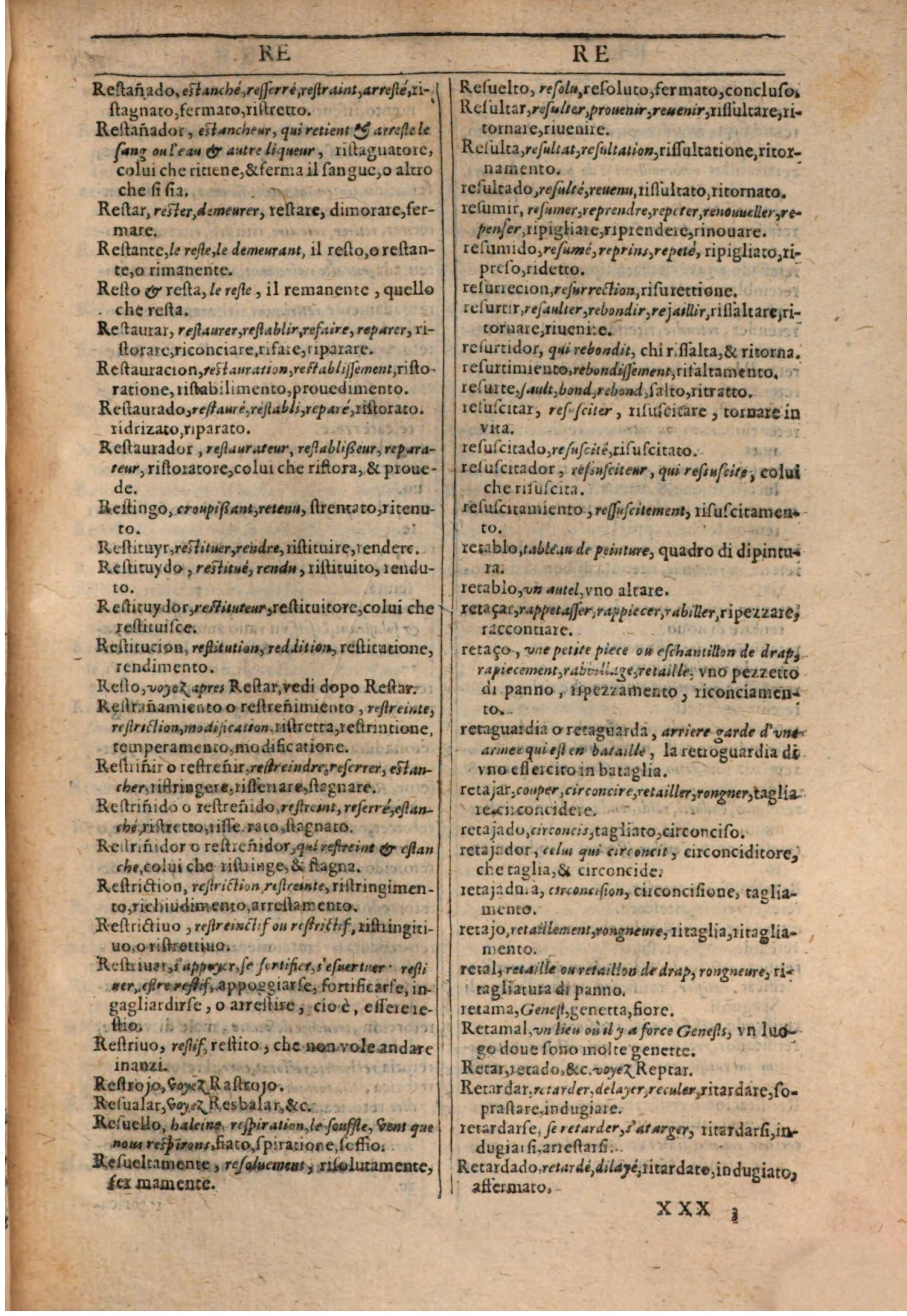 1609 - Philippe Albert et Alexandre Pernet - Trésor des trois langues française, italienne et espagnole (Première partie) - BSB Munich 1609 - Philippe Albert et Alexandre Pernet - Trésor des trois langues française, italienne et espagnole (Première partie) - BSB Munich