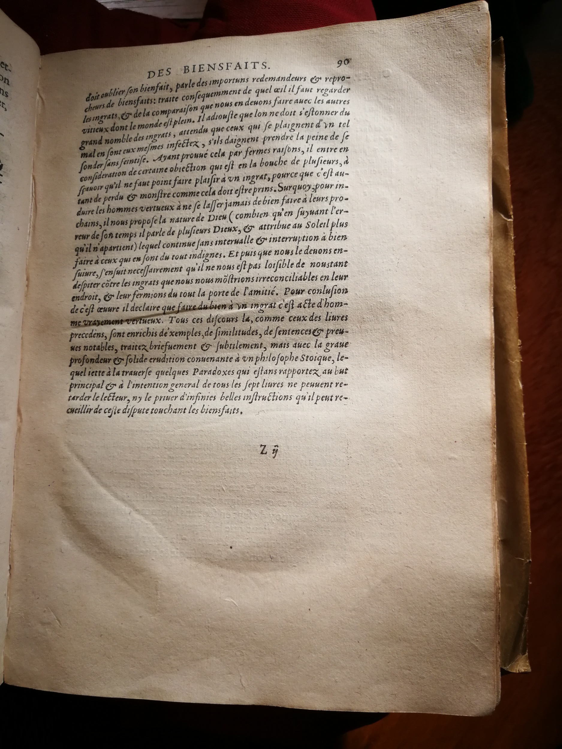 1595 - Jean Houzé - Œuvres morales et mêlées de Sénèque, Trésor de philosophie morale - T. 1 - BnF