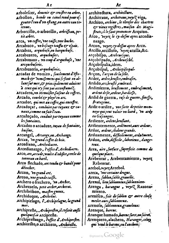 1616 - Veuve Marc Orry - Trésor des deux langues espagnole et française (Première et Seconde parties) - BM Lyon