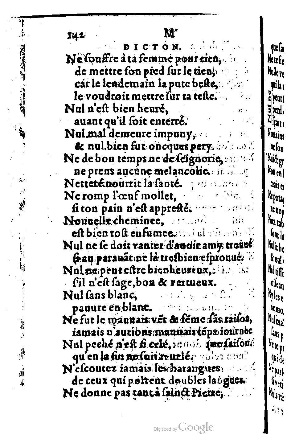 1582 - Nicolas Bonfons - Trésor des sentences dorées - BM Lyon 1582 - Nicolas Bonfons - Trésor des sentences dorées - BM Lyon