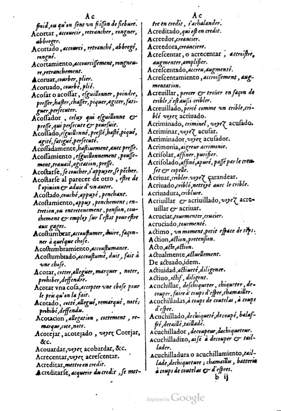 1621 - Adrian Tiffaine - Trésor des deux langues espagnole et française - BM Lyon