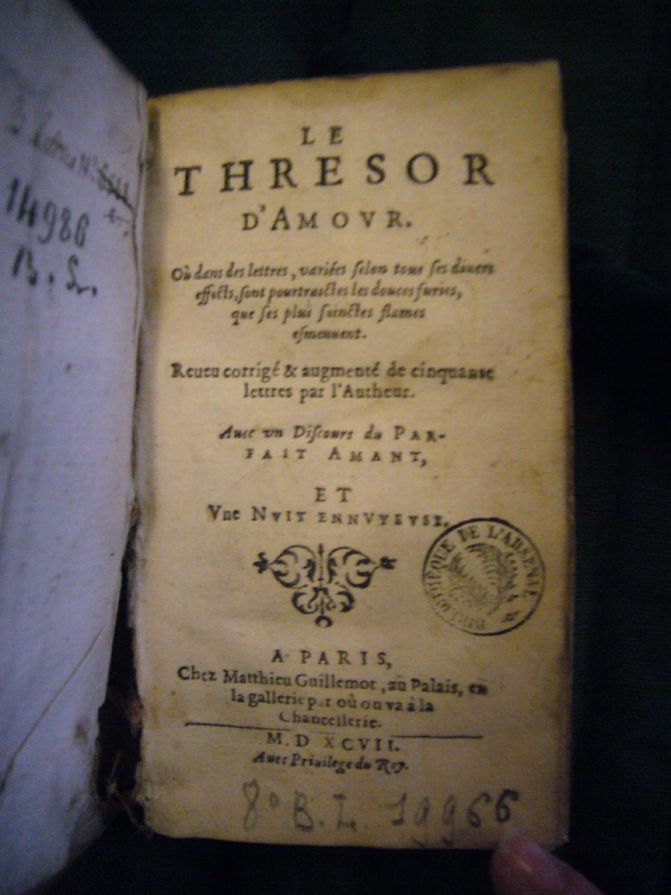 1597 - Matthieu Guillemot - Trésor d’amour - BnF Arsenal