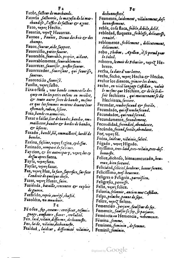 1621 - Adrian Tiffaine - Trésor des deux langues espagnole et française - BM Lyon