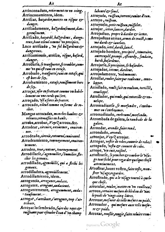 1616 - Veuve Marc Orry - Trésor des deux langues espagnole et française (Première et Seconde parties) - BM Lyon